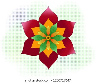 Vector flower decorative illustration isolated on white background