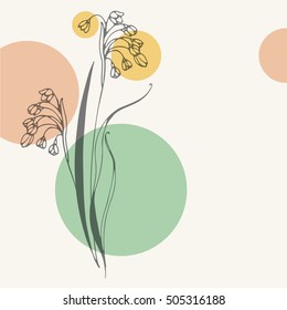 Vector flower decorative invitation. Spring doodle elements. Floral card design, doodle elements. 