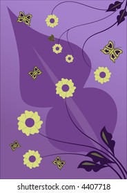 Vector flower design with butterflies