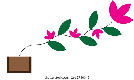 Diseño de flor de Vector para las páginas de Catálogo frontal y posterior