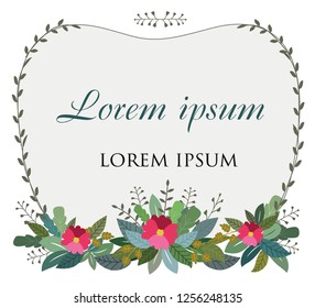Vector flower design. Colorful floral collection with leaves and flowers.