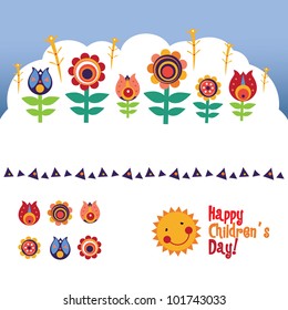 Vector flower design elements