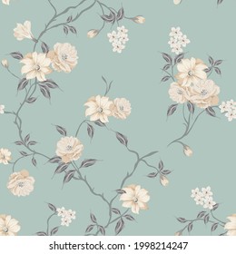 vector flower design pattern on blue background