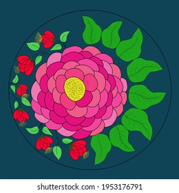 Vector de un diseño floral para plato y decoración de ropa o camiseta