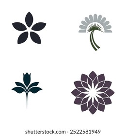 Diseño de la flor del Vector con el fondo blanco