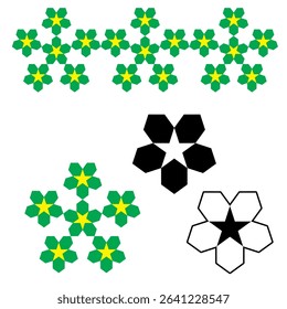 vector flower with diagonal plane as decoration