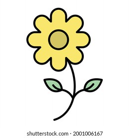 Vector Flower Filled Outline Icon Design
