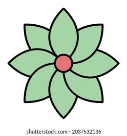 Vector Flower Filled Outline Icon Design
