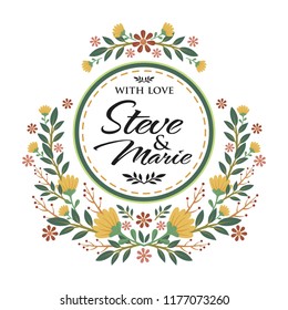 Vector flower and floral design for wedding greeting cards