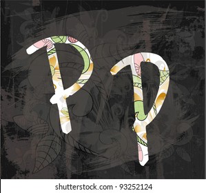 Vector flower font