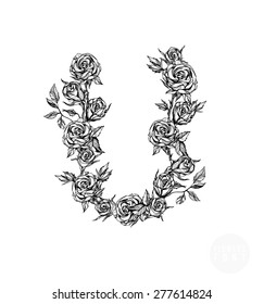 Vector flower font. Can be used banners, invitation, congratulation or website layout vector