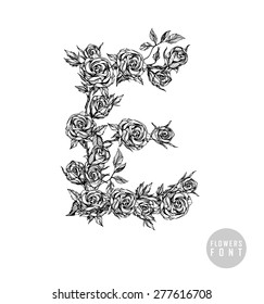Vector flower font. Can be used banners, invitation, congratulation or website layout vector