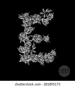 Vector flower font. Can be used banners, invitation, congratulation or website layout vector