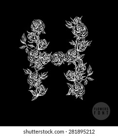 Vector flower font. Can be used banners, invitation, congratulation or website layout vector