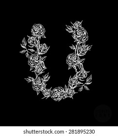 Vector flower font. Can be used banners, invitation, congratulation or website layout vector