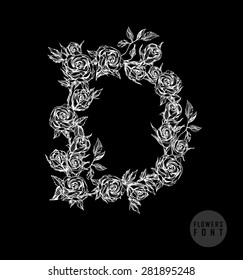Vector flower font. Can be used banners, invitation, congratulation or website layout vector