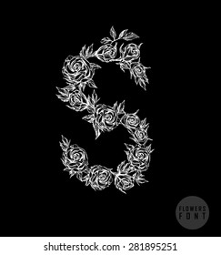 Vector flower font. Can be used banners, invitation, congratulation or website layout vector