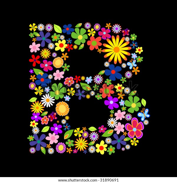 Vector Flower Font Letter B 库存矢量图（免版税）31890691 | Shutterstock