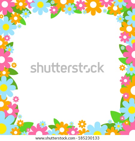 Vector Flower Frame Stock Vector (Royalty Free) 185230133 - Shutterstock