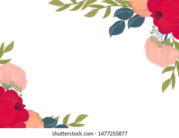vector flower frame, border. beautiful, romantic, sweet, vintage theme