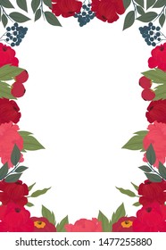 vector flower frame, border. beautiful, romantic, sweet, vintage theme