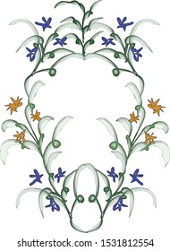 Vector flower frame, floral design
