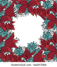 Vector Flower frame with lilies