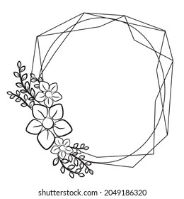 Marco floral vectorial. La decoración es muy agradable. Un elemento para felicitaciones. Ilustración para imprimir. Dibujo festivo.