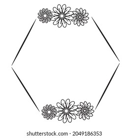 Marco floral vectorial. La decoración es muy agradable. Un elemento para felicitaciones. Ilustración para imprimir. Dibujo festivo.