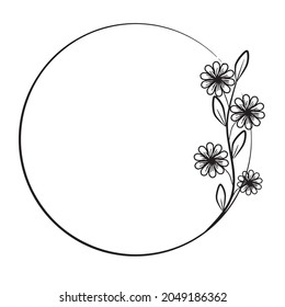 Vector flower frame. Ornament for decoration. An element for congratulations. Illustration for printing. Festive drawing.