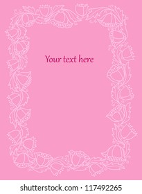 Vector flower frame. Retro, vintage style. Vintage frame with flowers , vector retro background. Flourish heraldry elements. Vector EPS 10 illustration. Ornamental frame. Woman, female.