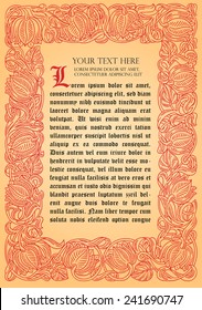 Marco floral vectorial. Retro, vintage, estilo gótico. Marco vintage con flores, fondo retro vectorial. Flores heráldicas. Marco ornamental.