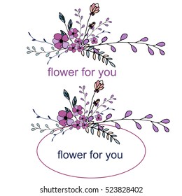 vector flower frame for you cards and logo