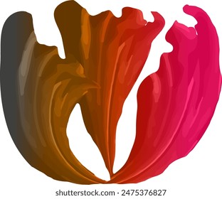 Vector flower in gradient brown-pink tones for prints, postcards, invitations, websites.