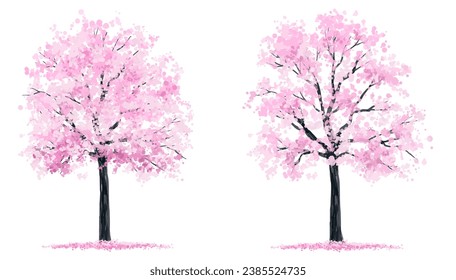 Vector of flower grass or blooming shrub site view isolated on white background ,watercolor tree elevation for landscape concept,environment panorama scene,eco design,meadow for spring