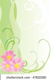 vector flower green banner  backdrop