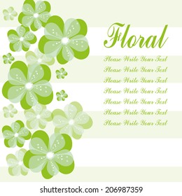 vector flower green card