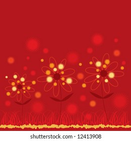 Vector flower greeting card.