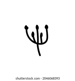 Vector flower for Halloween with black line on white background doodle style.Holiday,horror,scary illustration for all saints day hand drawn.Designs for invitations,social media,posters,packaging.