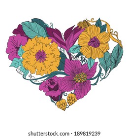 Vector flower heart