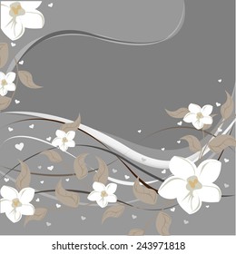 Vector Flower and Heart  Background  Holiday 