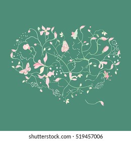 Vector flower heart for mother or valentine day