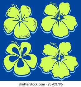 Vector Flower. Hibiscus Collection. Easy to edit. Perfect for invitations or announcements.