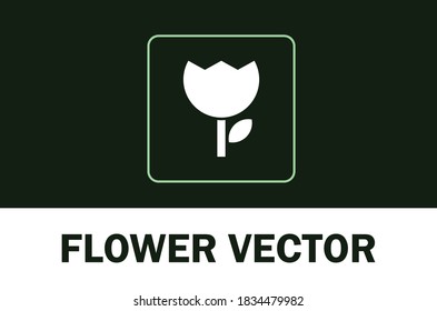 Vector del icono de la flor aislado en el fondo oscuro. Para el diseñador.