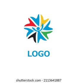 VECTOR of flower icon. People. Company logo. Business icon for the other company. Design element. Vector Illustration.
