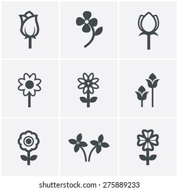 Vector Flower Icon Set