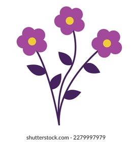 Vector flower illustration. Cute colorful flower.