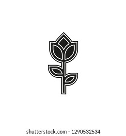 vector Flower illustration - nature floral plant isolated - rose tulip art symbol