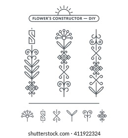 Vector Flower Illustration For Pattern With White Background