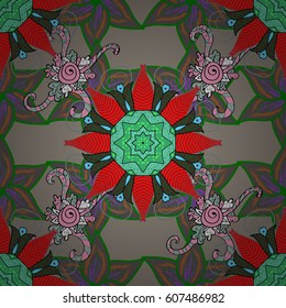 Vector flower illustration. Seamless pattern with floral motif. Seamless floral pattern with flowers, watercolor.